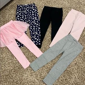 Set of 5, excellent condition, 4T girl leggings